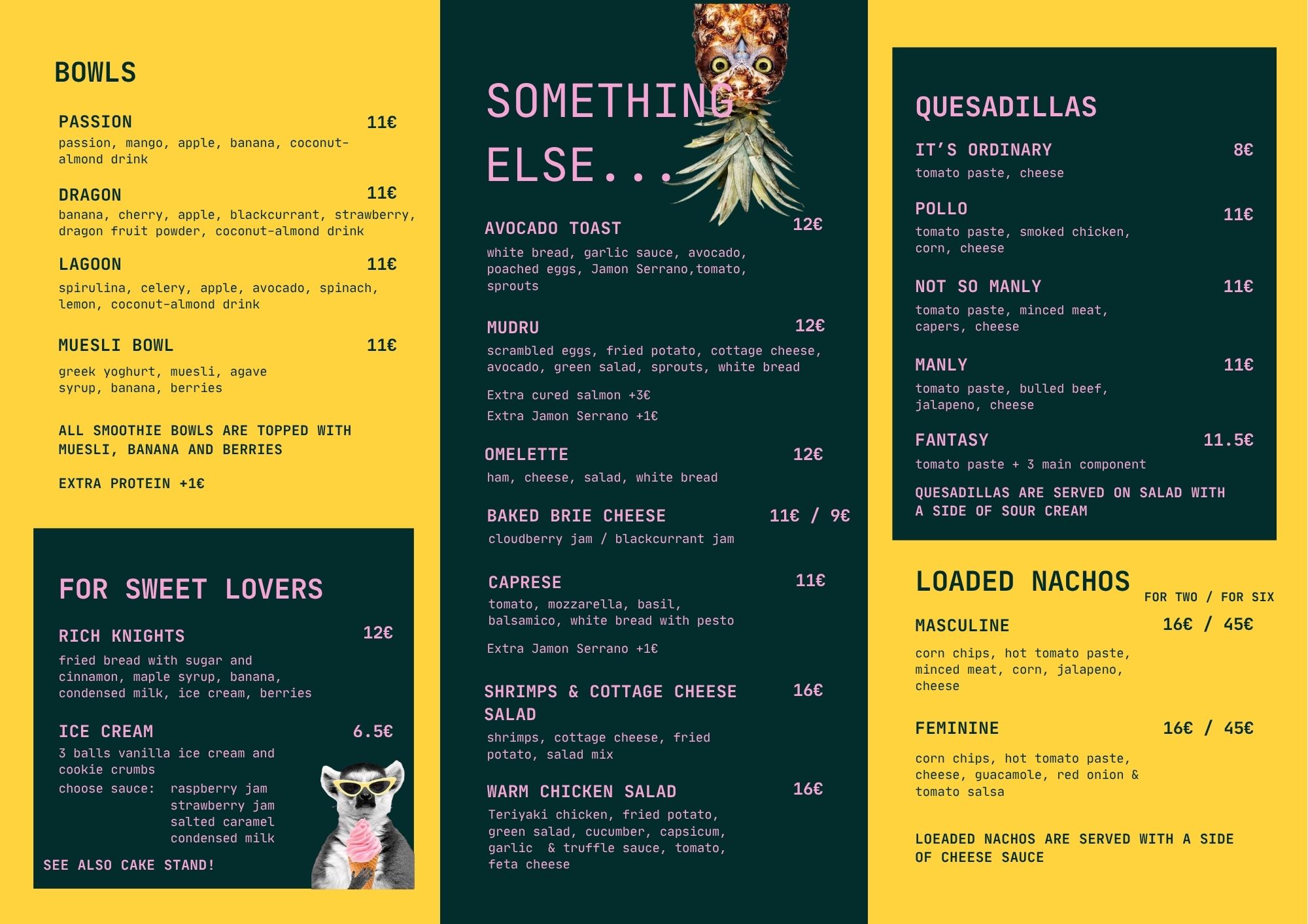 pankaagid menu in english